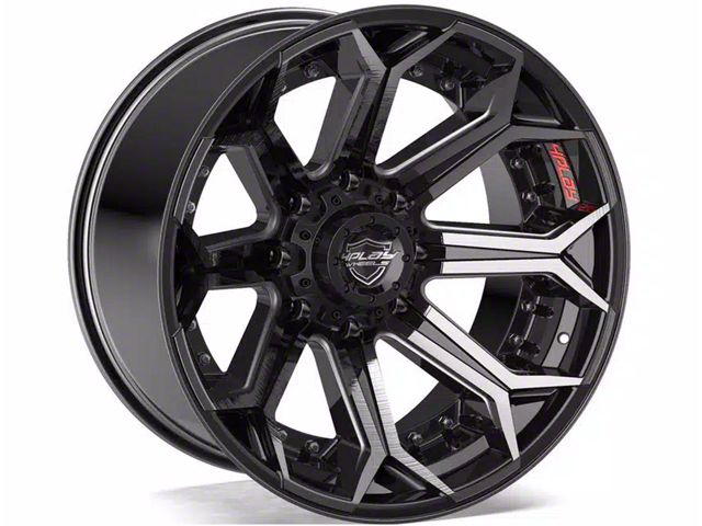 4Play 4P80R Gloss Black with Brushed Face 6-Lug Wheel; 22x12; -44mm Offset (04-15 Titan)