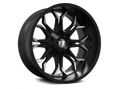 Full Throttle Off Road FT10 Gloss Black with Machine Edges 6-Lug Wheel; 20x10; -24mm Offset (21-24 Bronco, Excluding Raptor)