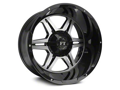 Full Throttle Off Road FT3 Gloss Black Machined 6-Lug Wheel; 20x12; -44mm Offset (21-24 Bronco, Excluding Raptor)