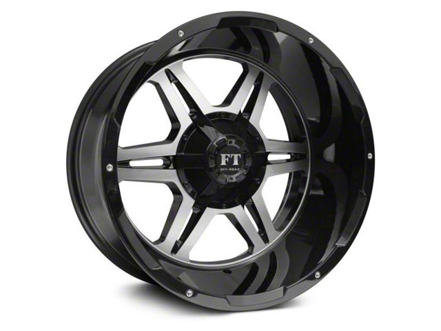 Full Throttle Off Road FT3 Gloss Black Machined 6-Lug Wheel; 20x12; -44mm Offset (04-15 Titan)
