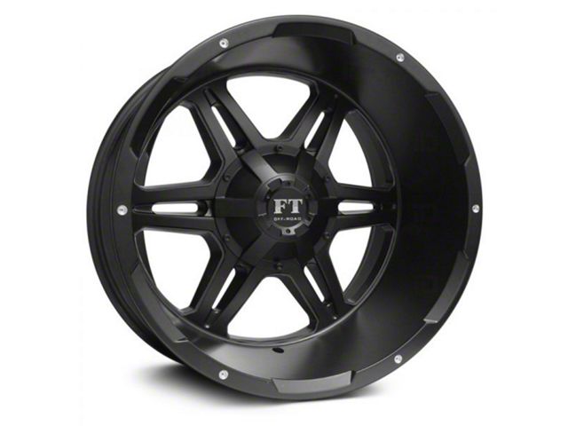 Full Throttle Off Road FT3 Satin Black 6-Lug Wheel; 20x12; -44mm Offset (17-23 Titan)
