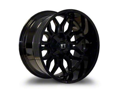 Full Throttle Off Road FT9 Gloss Black 6-Lug Wheel; 22x12; -44mm Offset (16-24 Titan XD)