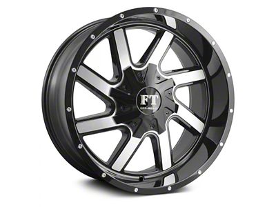 Full Throttle Off Road FT1 Gloss Black Machined 6-Lug Wheel; 17x9; 0mm Offset (2024 Tacoma)