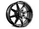 Full Throttle Off Road FT2 Gloss Black Milled 6-Lug Wheel; 20x12; -44mm Offset (10-24 4Runner)