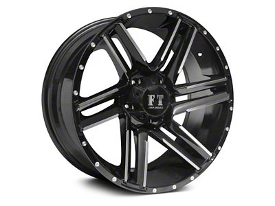 Full Throttle Off Road FT7 Gloss Black Machined 6-Lug Wheel; 18x9; 0mm Offset (16-23 Tacoma)