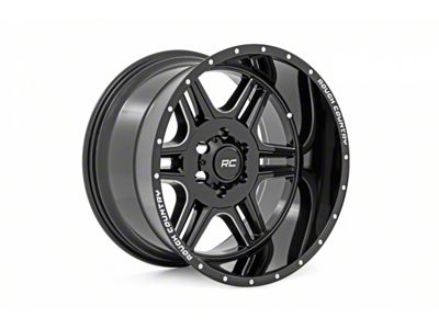 Rough Country 92 Series Gloss Black Machined 6-Lug Wheel; 18x9; 18mm Offset (16-23 Tacoma)