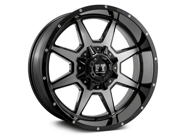 Full Throttle Off Road FT2 Gloss Black Machined 6-Lug Wheel; 18x9; 0mm Offset (05-21 Frontier)
