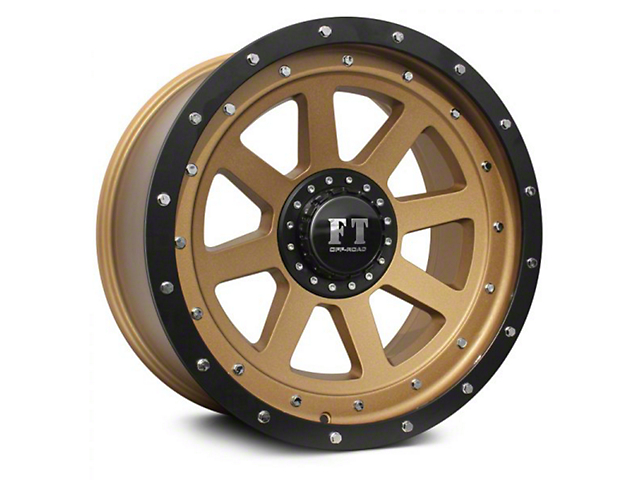 Full Throttle Off Road FT8 Matte Bronze with Matte Black Lip 6-Lug Wheel; 20x9; 0mm Offset (22-23 Frontier)
