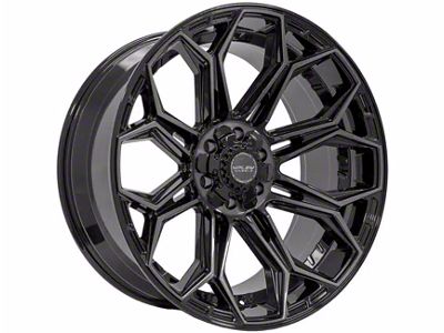 4Play 4P83 Gloss Black with Brushed Face 6-Lug Wheel; 22x12; -44mm Offset (03-09 4Runner)