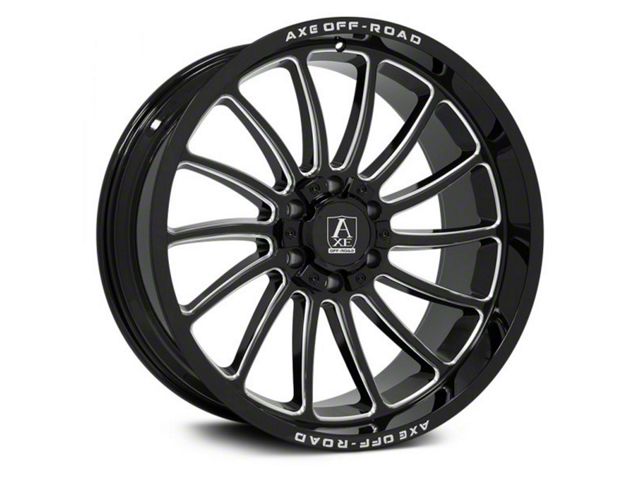 Axe Wheels Chronus Gloss Black Milled 6-Lug Wheel; 22x10; -19mm Offset (04-15 Titan)