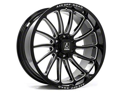 Axe Wheels Chronus Gloss Black Milled 6-Lug Wheel; 22x12; -44mm Offset (21-24 Bronco, Excluding Raptor)