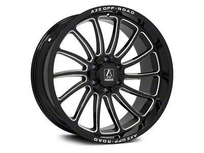 Axe Wheels Chronus Gloss Black Milled 6-Lug Wheel; 24x12; -44mm Offset (22-24 Bronco Raptor)