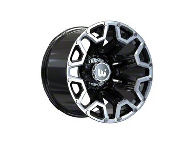 Wesrock Wheels Blaze Gloss Black Machined Silver Decorative Bolts 6-Lug Wheel; 20x10; -12mm Offset (16-24 Titan XD)