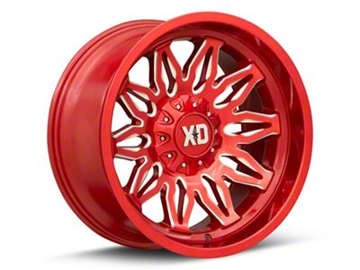 XD Gunner Candy Red Milled 6-Lug Wheel; 22x10; -18mm Offset (16-23 Titan XD)