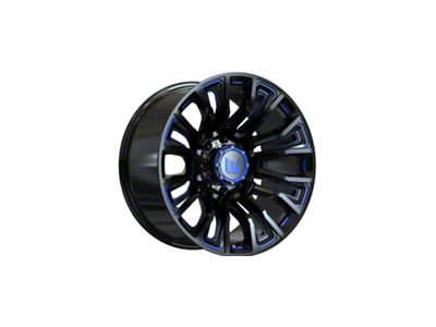 Wesrock Wheels Maverick Gloss Black Milled with Blue Tint 6-Lug Wheel; 20x10; -12mm Offset (04-15 Titan)