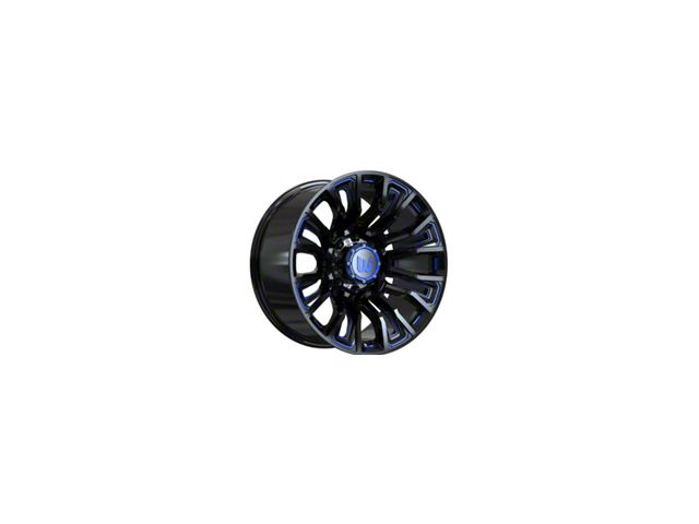 Wesrock Wheels Maverick Gloss Black Milled with Blue Tint 6-Lug Wheel; 20x10; -12mm Offset (21-24 Bronco, Excluding Raptor)