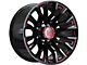 Wesrock Wheels Maverick Gloss Black Milled with Red Tint 6-Lug Wheel; 20x10; -12mm Offset (10-24 4Runner)