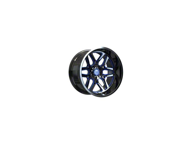 Wesrock Wheels Ranger Gloss Black Milled with Blue Tint 6-Lug Wheel; 22x12; -44mm Offset (03-09 4Runner)