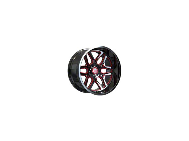 Wesrock Wheels Ranger Gloss Black Milled with Red Tint 6-Lug Wheel; 22x12; -44mm Offset (22-24 Tundra)