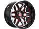 Wesrock Wheels Ranger Gloss Black Milled with Red Tint 6-Lug Wheel; 22x12; -44mm Offset (05-15 Tacoma)