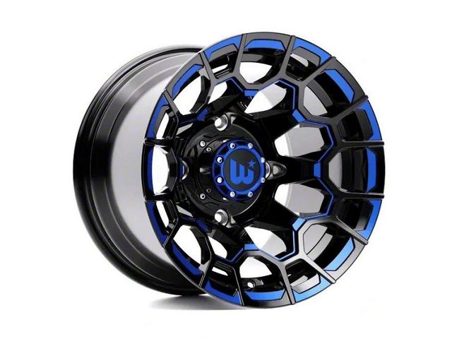 Wesrock Wheels Spur Gloss Black Milled with Blue Tint 6-Lug Wheel; 20x10; -12mm Offset (22-24 Bronco Raptor)