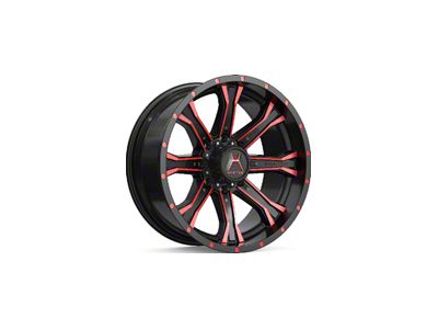 Hartes Metal Strike Gloss Black Machined with Red Tint 6-Lug Wheel; 20x10; -18mm Offset (05-15 Tacoma)