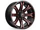 Hartes Metal Strike Gloss Black Machined with Red Tint 6-Lug Wheel; 20x10; -18mm Offset (16-23 Tacoma)