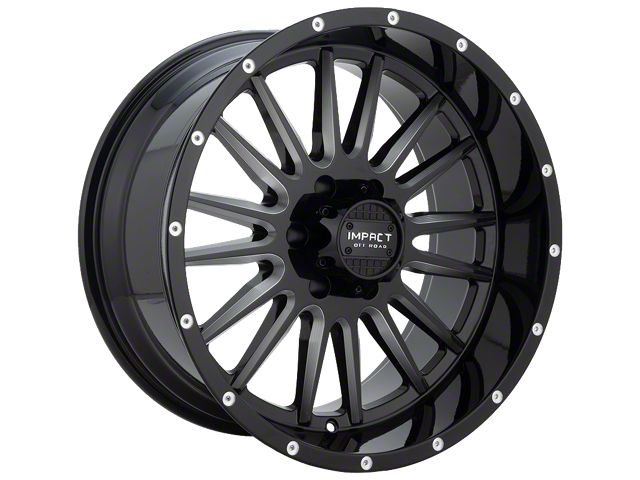 Impact Wheels 833 Gloss Black Milled 6-Lug Wheel; 17x9; -12mm Offset (21-24 Bronco, Excluding Raptor)