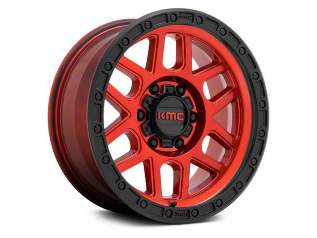 KMC Mesa Candy Red with Black Lip 6-Lug Wheel; 18x9; 18mm Offset (16-23 Tacoma)