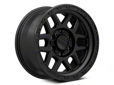 KMC Mesa Satin Black with Gloss Black Lip 6-Lug Wheel; 18x9; 18mm Offset (16-23 Titan XD)