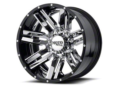 Moto Metal MO202 Chrome Center with Gloss Black Milled Lip 6-Lug Wheel; 20x12; -44mm Offset (2024 Tacoma)