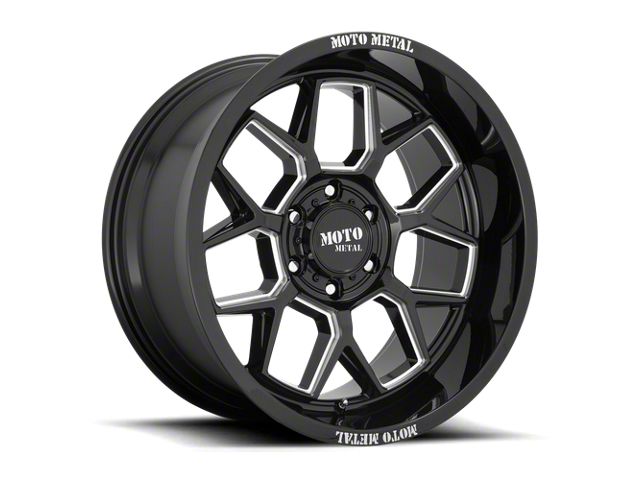 Moto Metal MO803 Banshee Gloss Black Milled 6-Lug Wheel; 20x10; -18mm Offset (04-15 Titan)