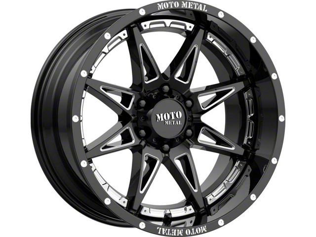 Moto Metal MO993 Hydra Gloss Black Milled 6-Lug Wheel; 20x10; -18mm Offset (21-24 Bronco, Excluding Raptor)