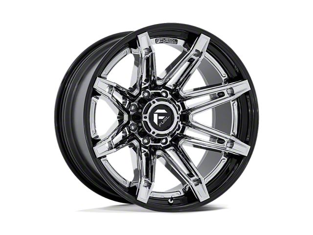 Fuel Wheels Fusion Forged Brawl Chrome with Gloss Black Lip 6-Lug Wheel; 20x10; -18mm Offset (17-24 Titan)