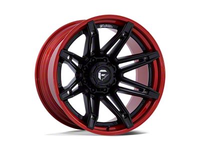 Fuel Wheels Fusion Forged Brawl Matte Black with Candy Red Lip 6-Lug Wheel; 20x10; -18mm Offset (17-24 Titan)