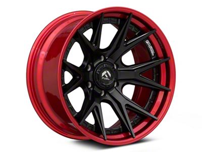 Fuel Wheels Fusion Forged Catalyst Matte Black with Candy Red Lip 6-Lug Wheel; 22x12; -44mm Offset (17-24 Titan)