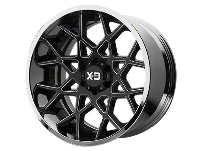 XD Chopstix Gloss Black Milled with Chrome Lip 6-Lug Wheel; 22x10; -18mm Offset (2024 Tacoma)