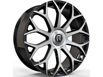 Revenge Luxury Wheels RL-105 Big Floater Black Machined 6-Lug Wheel; 26x9.5; 25mm Offset (05-15 Tacoma)