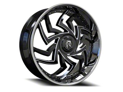 Revenge Luxury Wheels RL-107 Big Floater Black Machined Chrome SSL 6-Lug Wheel; 24x9; 25mm Offset (22-24 Tundra)