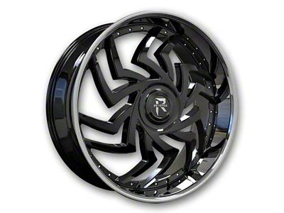 Revenge Luxury Wheels RL-107 Big Floater Black Machined Chrome SSL 6-Lug Wheel; 24x9; 25mm Offset (16-24 Titan XD)