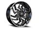 Revenge Luxury Wheels RL-107 Big Floater Black Machined Chrome SSL 6-Lug Wheel; 26x9.5; 25mm Offset (16-23 Tacoma)