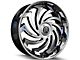 Revenge Luxury Wheels RL-108 Big Floater Black Machined Chrome SSL 6-Lug Wheel; 26x9.5; 25mm Offset (05-15 Tacoma)