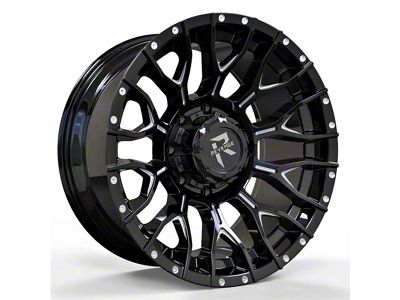 Revenge Off-Road Wheels RV-201 Black and Milled 6-Lug Wheel; 20x9; 0mm Offset (05-15 Tacoma)