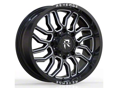 Revenge Off-Road Wheels RV-205 Black and Milled 6-Lug Wheel; 20x10; -19mm Offset (17-24 Titan)