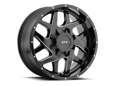 G-FX TR-Mesh2 Gloss Black Milled 6-Lug Wheel; 20x9; 12mm Offset (17-24 Titan)