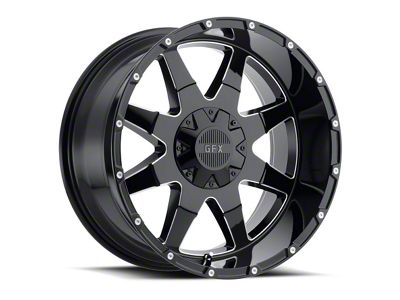 G-FX TR-12 Gloss Black Milled 6-Lug Wheel; 17x9; 12mm Offset (16-23 Tacoma)