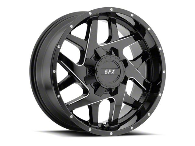 G-FX TR-Mesh2 Gloss Black Milled 6-Lug Wheel; 17x9; 12mm Offset (16-23 Tacoma)