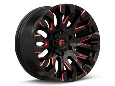 Fuel Wheels Quake Gloss Black Milled with Red Tint 6-Lug Wheel; 18x9; 1mm Offset (22-23 Tundra)