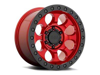 Black Rhino Riot Candy Red with Black Ring 6-Lug Wheel; 17x8.5; -30mm Offset (16-23 Tacoma)