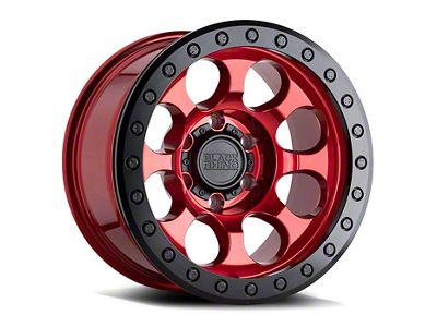 Black Rhino Riot Candy Red with Black Ring 6-Lug Wheel; 17x9; -18mm Offset (2024 Tacoma)